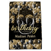 Luxury Specialized 60th Birthday Black Gold Medium Cadeauzakje (Achterkant)