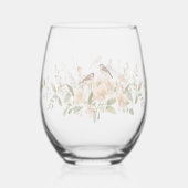 Luxury Spring Wildflower bird Rose Garden Seamless Wijnglas Zonder Voet (Voorkant)