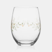 Luxury Spring Wildflower bird Rose Garden Seamless Wijnglas Zonder Voet (Rechts)