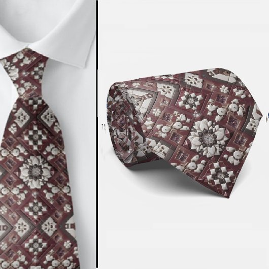 Luxury Statement Burgundy Moroccan Neck Tie Stropdas