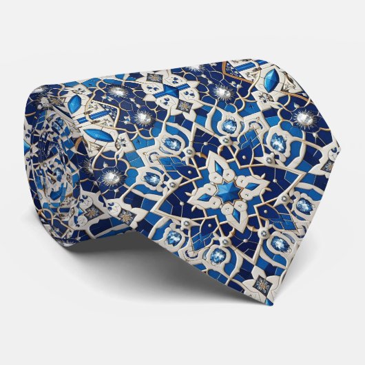 Luxury Statement Moroccan Diamond Neck Tie Stropdas (Opgerold)