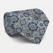 Luxury Statement Moroccan Tiled Faux Silk Neck Tie Stropdas (Opgerold)