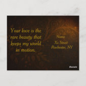 Luxury Steampunk Roses Romantic Gold Gears Briefkaart (Achterkant)