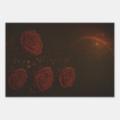 Luxury Steampunk Roses Romantic Gold Gears Inpakpapier Vel (Voorkant 3)