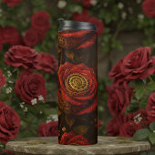 Luxury Steampunk Roses Romantic Gold Gears Thermosbeker