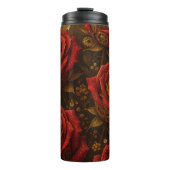 Luxury Steampunk Roses Romantic Gold Gears Thermosbeker (Voorkant)