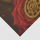 Luxury Steampunk Roses Romantic Gold Gears Tissuepapier (Detail)