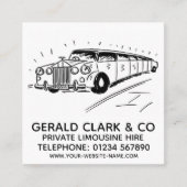 Luxury Stretch Limousine Hire Vierkante Visitekaartje (Voorkant)
