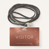 Luxury Stylish Bronze Business Visitor ID Badge (Achterkant met draagriem)