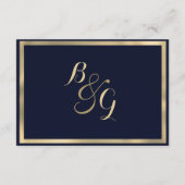Luxury stylish modern navy blue gold Details Card Informatiekaartje (Achterkant)