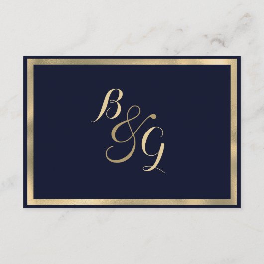Luxury stylish modern navy blue gold Details Card Informatiekaartje (Achterkant)
