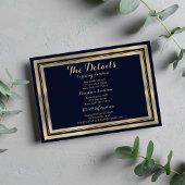 Luxury stylish modern navy blue gold Details Card Informatiekaartje