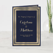 Luxury stylish modern navy blue gold Program Programma (Voorkant)
