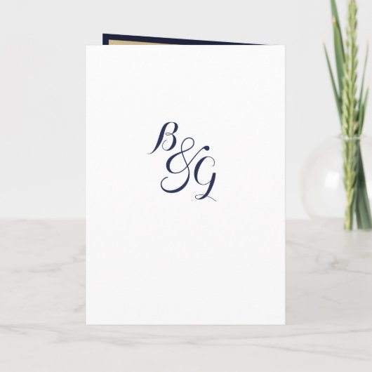Luxury stylish modern navy blue gold Program Programma (Achterkant)
