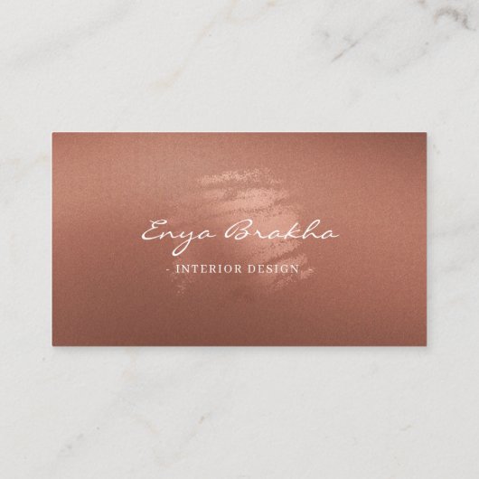 Luxury Stylish Script Bronze Business Card Visitekaartje (Achterkant)