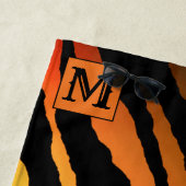 Luxury Summer Time Monogramed Tiger Gold Strandlaken (In situ)