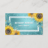 Luxury Sunflower Blue Glitter Folie Hair Makeup Visitekaartje (Voorkant)