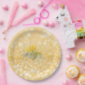 Luxury Sunflower Gold Glitter Wedding Papieren Bordje (Feest)