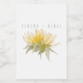 Luxury Sunflower Wedding White Wijn Etiket (Enkel label)