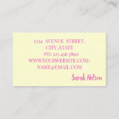 Luxury Sweet Pink Cakes Visitekaartje (Achterkant)