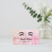 Luxury Sweet Pink Sparkly Makeup Visitekaartje (Staand voorkant)