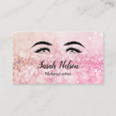 Luxury Sweet Pink Sparkly Makeup Visitekaartje (Voorkant)