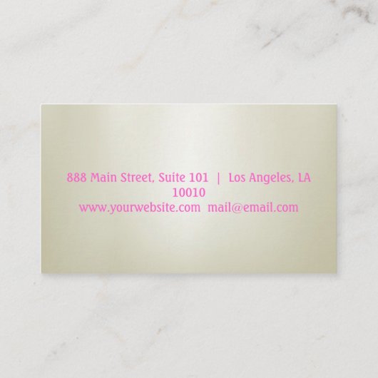 Luxury Sweet Sparkly Makeup Visitekaartje (Achterkant)