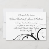 Luxury Swirl Double Monogram Weddenschap Kaart (Achterkant)