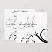 Luxury Swirl Monogram Wedding Invitations Kaart (Voorkant / Achterkant)