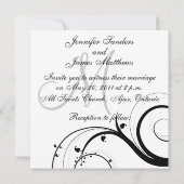 Luxury Swirl Monogram Wedding Invitations Kaart (Achterkant)
