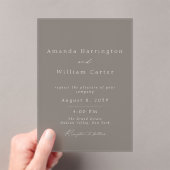 Luxury Taupe Acrylic Wedding Invitation Acryl Uitnodigingen (Insitu (Draagbaar))