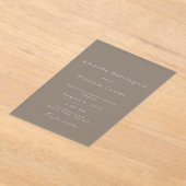 Luxury Taupe Acrylic Wedding Invitation Acryl Uitnodigingen (Laagn)