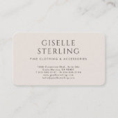 Luxury Taupe Neutral Boutique Visitekaartje (Voorkant)