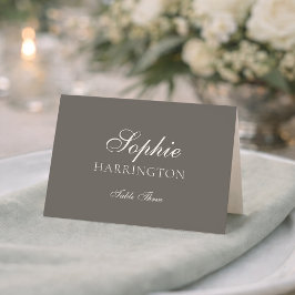 Luxury Taupe Wedding Place Card  Kaart