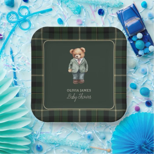 Luxury teddy bear baby shower papieren bordje (Feest)