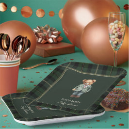 Luxury teddy bear baby shower papieren bordje