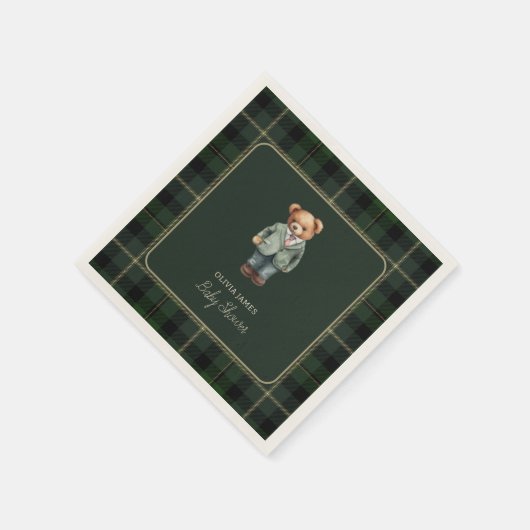 Luxury teddy bear baby shower servet (Hoek)