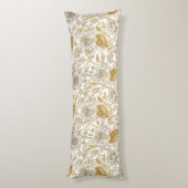 Luxury,The Beauty of Blooming Gold Flowers Pattern Lichaamskussen (Achterkant (Verticaal))