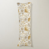 Luxury,The Beauty of Blooming Gold Flowers Pattern Lichaamskussen (Voorkant Verticaal)