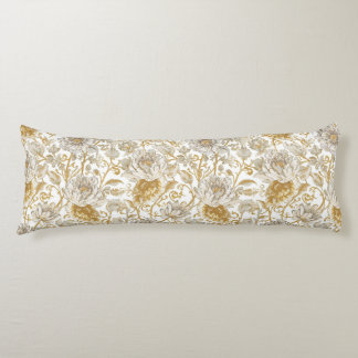 Luxury,The Beauty of Blooming Gold Flowers Pattern Lichaamskussen