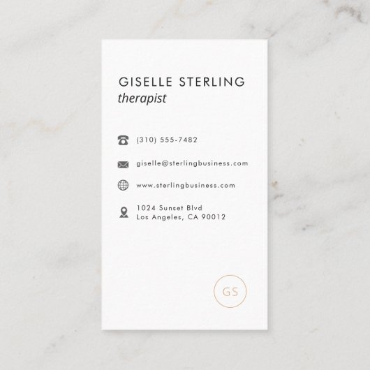 Luxury Therapist Black Gold Elegant Modern Visitekaartje (Achterkant)