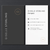 Luxury Therapist Black Gold Elegant Modern Visitekaartje