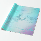 Luxury Tiffany Aqua Mint Blue Pastel Paarse Marble Cadeaupapier (Uitgerold)