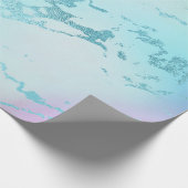 Luxury Tiffany Aqua Mint Blue Pastel Paarse Marble Cadeaupapier (Hoek)