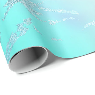 Luxury Tiffany Aqua Mint Blue Pastel Paarse Marble Cadeaupapier
