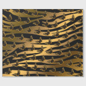 Luxury Tiger Butterfly Trendy Line Cadeaupapier (Vlak)