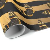 Luxury Tiger Butterfly Trendy Line Cadeaupapier (Rol Hoek)