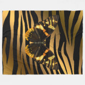 Luxury Tiger Butterfly Trendy Line Fleece Deken (Voorkant (Horizontaal))