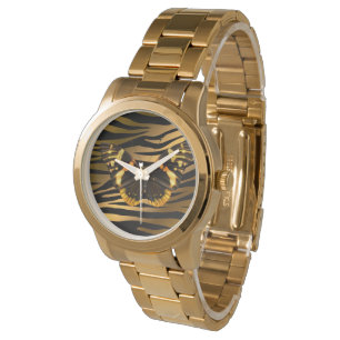 Luxury Tiger Butterfly Trendy Line Horloge