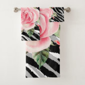 Luxury Tiger Roos Trendy Line Bad Handdoek (Insitu)